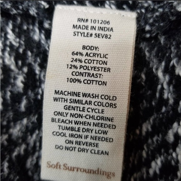 Soft Surroundings Go Lively Bestow Travel Wrap Jacket Black Knit 1X - Picture 5 of 7